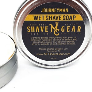 Wet Shave Soap in Journeyman Scent with Tea Tree Essential Oil - Find Your Calming Wet Shaving Routine