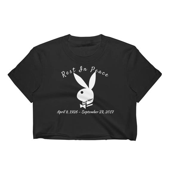 Rest In Peace Hugh Hefner Women's Playboy Mansion Crop Top