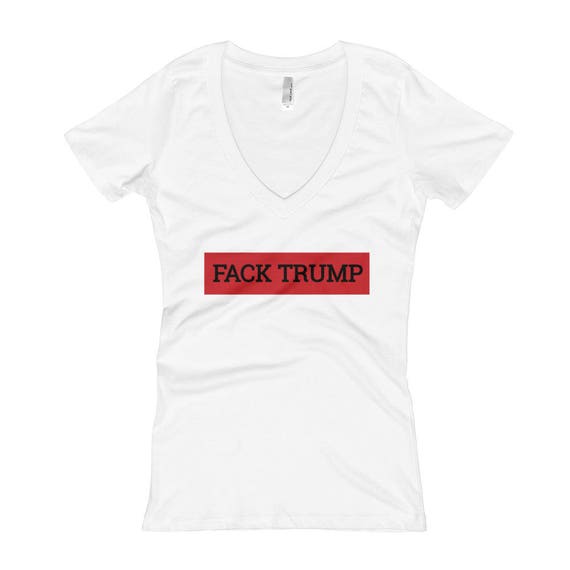 Eminem FACK TRUMP Donald Trump Diss BET The Storm Freestyle Rap Women's V-Neck Slim Shady T-shirt