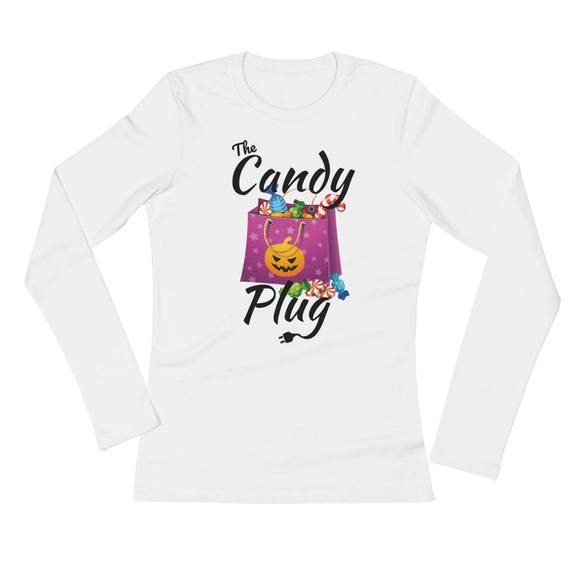 The Candy Plug Funny HalloweenLadies' Long Sleeve T-Shirt