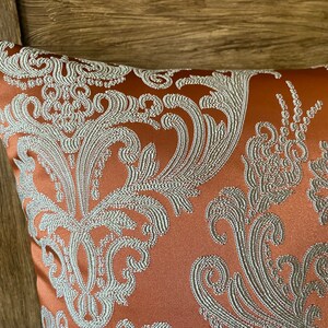 edle Jacquard Royal terracotta/beige Kissenhülle edel und elegant gewebte klassische Ornamente luxery Cover pillow, Dekokissenhülle Bild 5