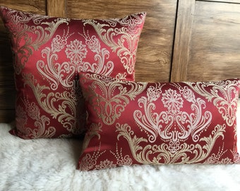 noble Jacquard Royal burgundy cushion cover - noble and elegant, luxury cover pillow, decorative cushion (3 sizes available)