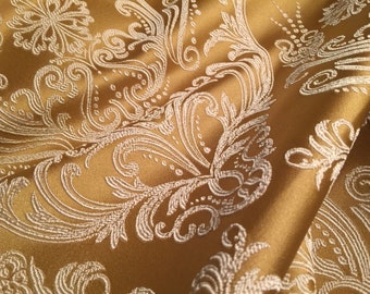 Jacquard Royal 160x140cm gelbgold/goldbeige Dekorationsstoff , edel, gewebt, Ornamente (22)