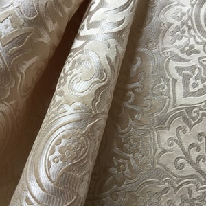 Jacquard Palazzo 210 x 140 cm decorative fabric, designer fabric light beige (25)