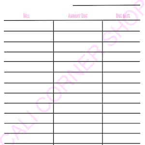 Weekly Paycheck Budget
