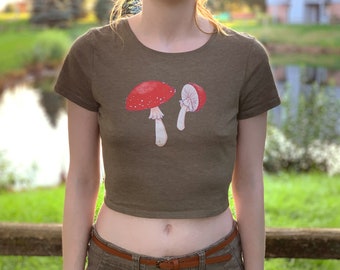 Fly Agaric - Cropped Mushroom T-Shirt - PREORDER
