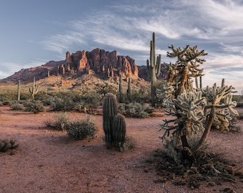 Arizona Landscape Superstition mountains Photography, Red Rock, Southwest Decor, horizontal (Digital Download)