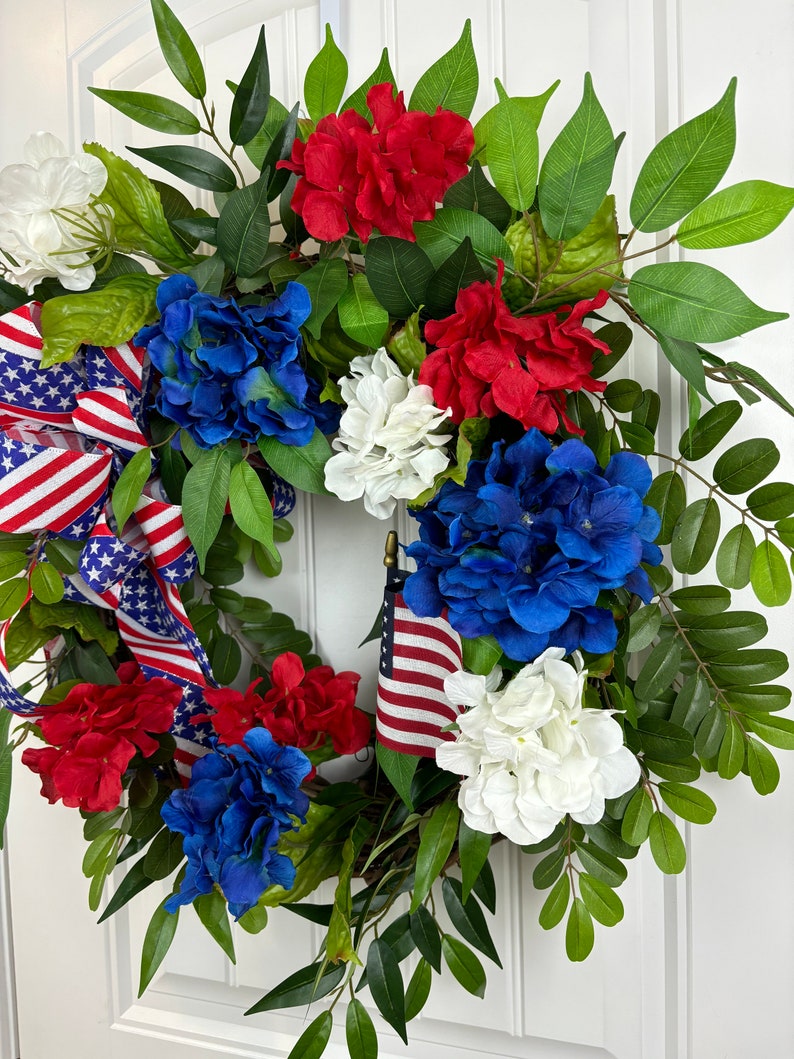 Patriotic Wreath, Red White and Blue Wreath, American Flag Wreath ...
