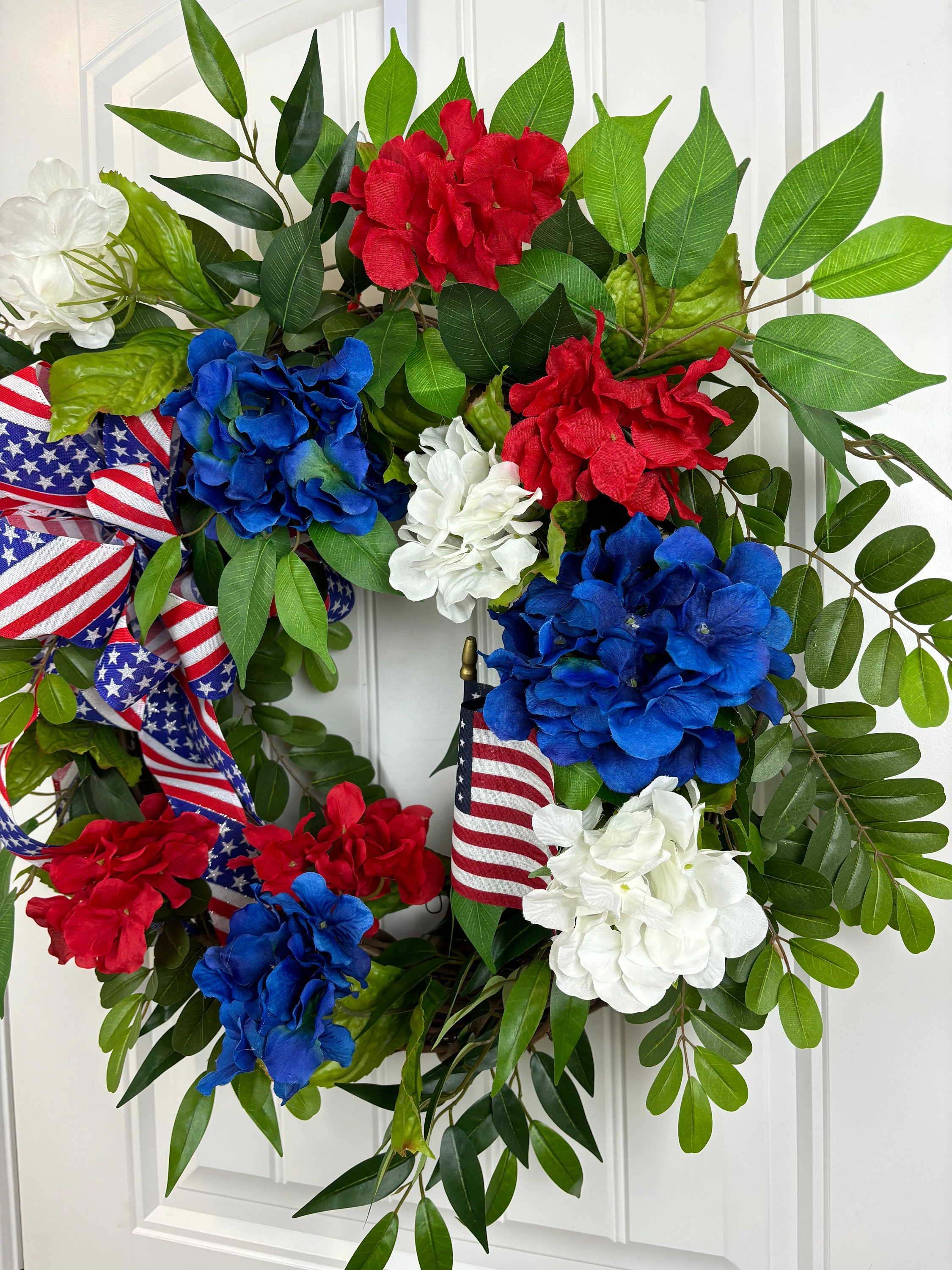 Patriotic Wreath, Red White and Blue Wreath, American Flag Wreath ...