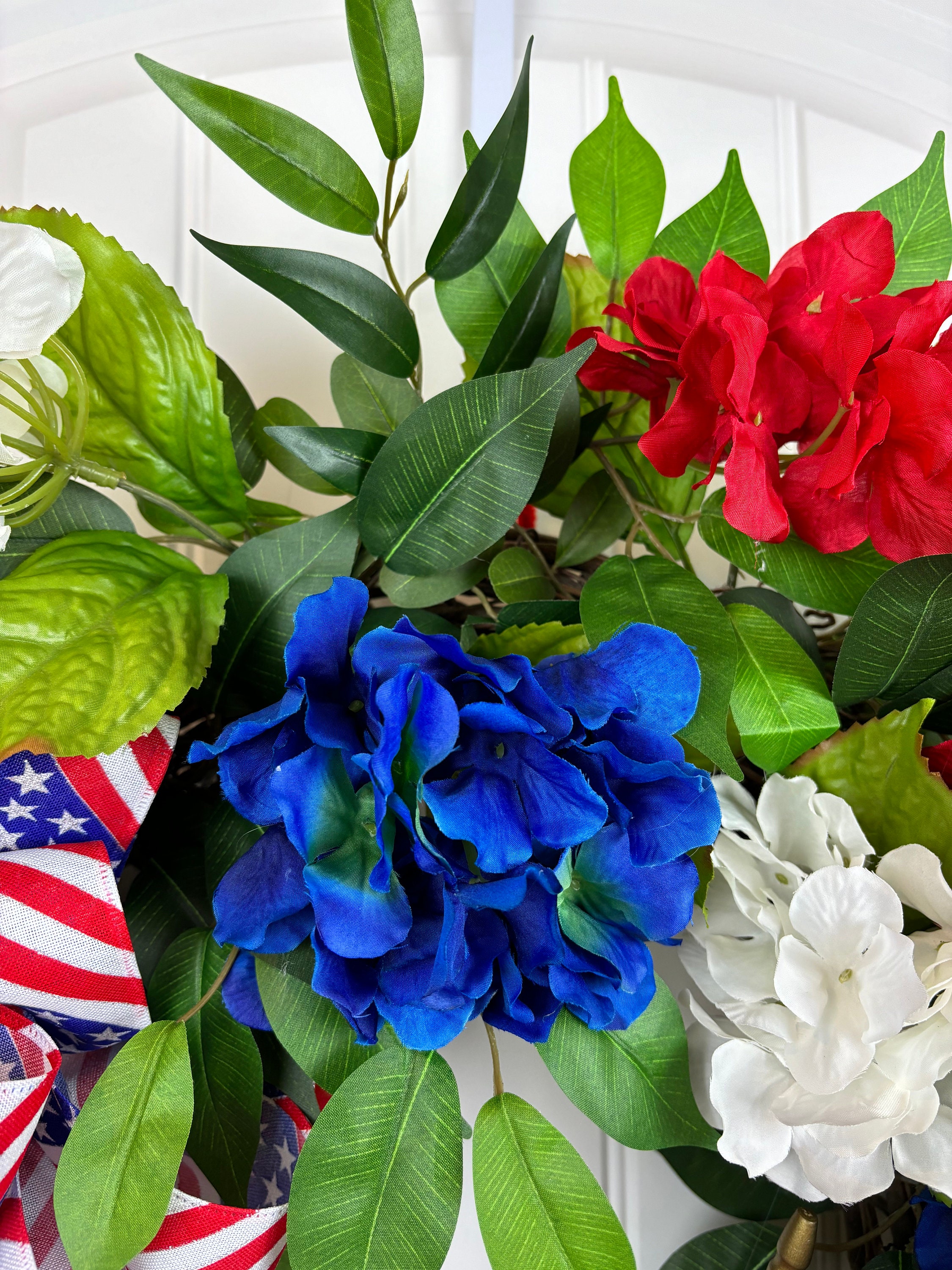 Patriotic Wreath, Red White and Blue Wreath, American Flag Wreath ...