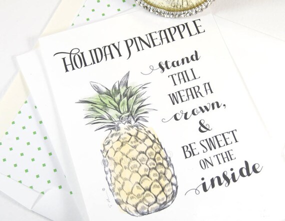 Holiday Pineapple Christmas Cards Holiday Cards Xmas Cards | Etsy