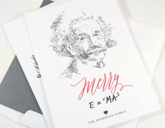Bonus Card Einstein Christmas 2022 Einstein Christmas Cards Funny Holiday Cards Xmas Cards | Etsy