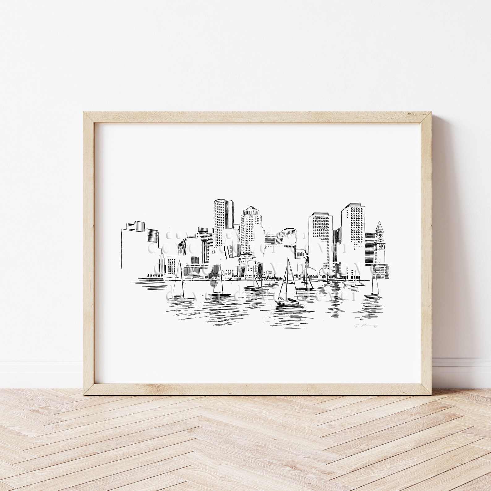 Boston Fine Art Print Boston Ma Skyline Art Christmas Etsy