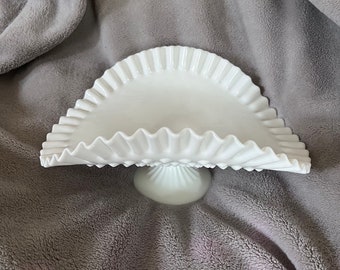 Fenton Hobnail Milk Glass Banana Dish