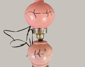 Lampe de salon/chambre à coucher en verre dépoli vieux rose