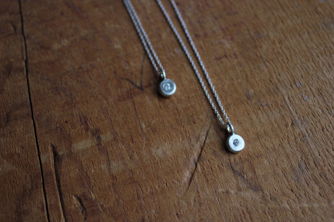 Salt and Pepper Diamond Pebble Pendant in Sterling Silver, 3mm .10ct ...