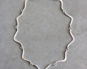 Handmade Sterling Silver Chain, Forged Sterling Silver, Link chain