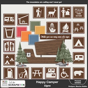 Happy Camper Signs: Digital Scrapbook