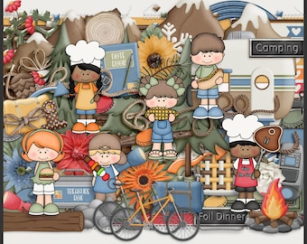 Happy Camper Elements: Digital Scrapbook