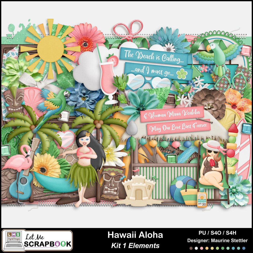 Hawaii Elements 1: Digital Scrapbook - Etsy
