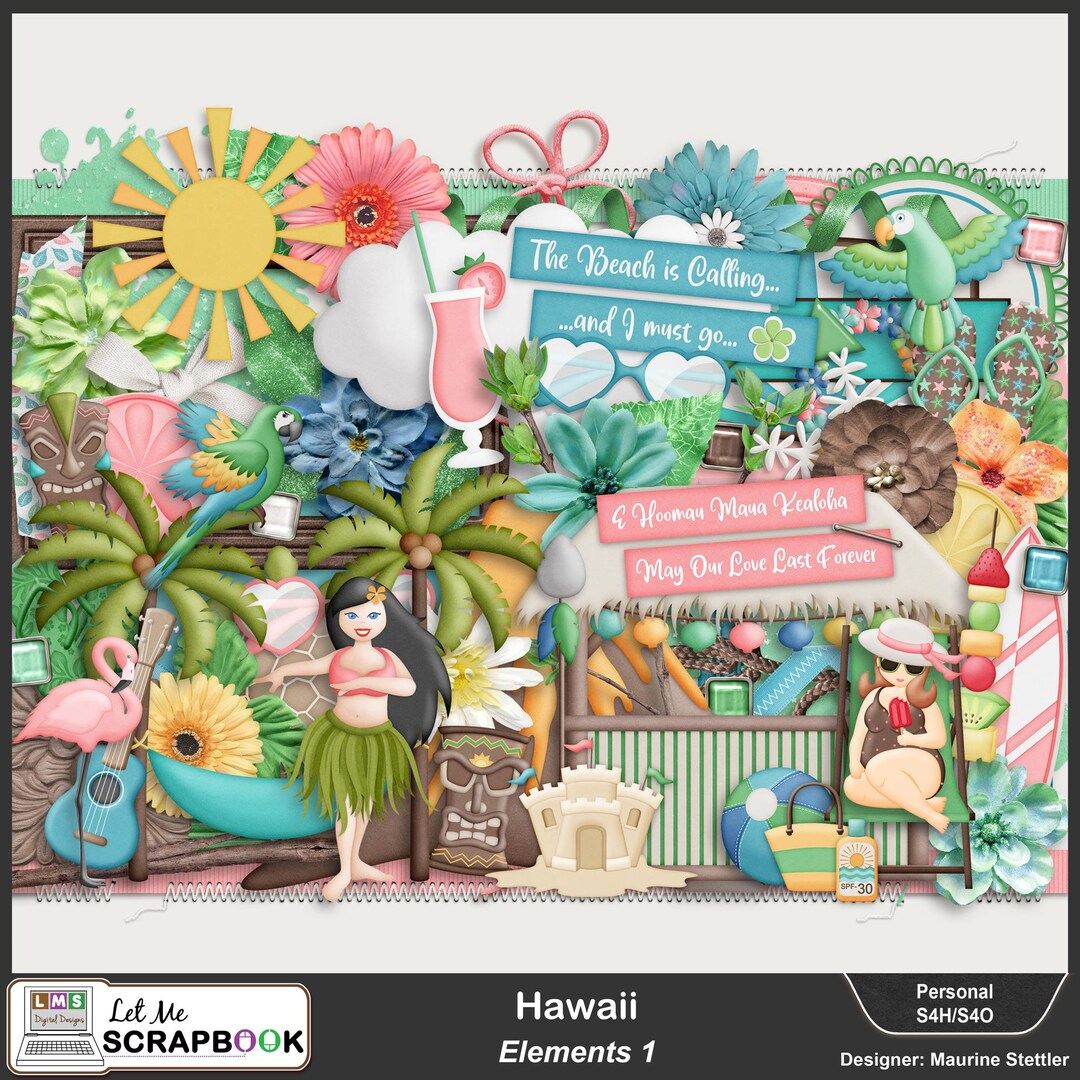 Hawaii Elements 1: Digital Scrapbook - Etsy
