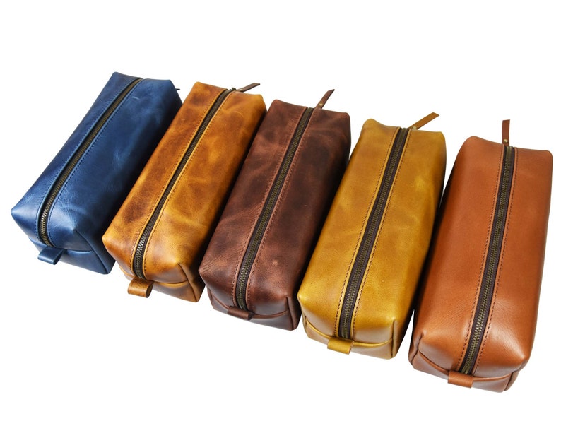 personalized dopp kit leather