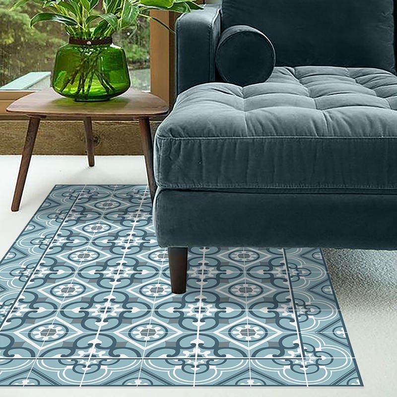 Tapis Vinyle As de Pique Bleu Canard