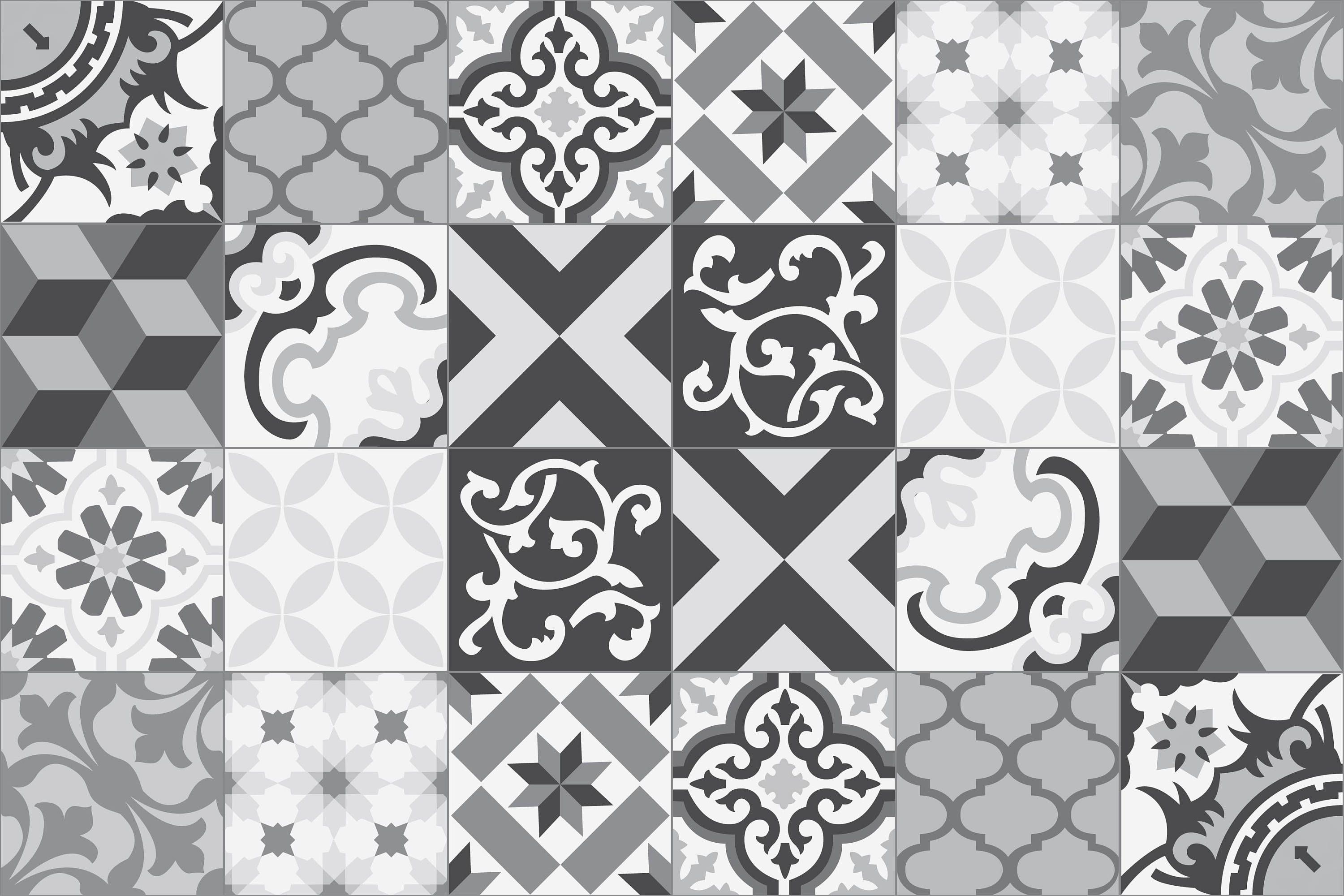 Tapis Vinyle Cap Au Nord Noir et Blanc