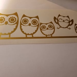 Sale, gold owl famly, owl vinyl decal, owl stickers,family car decal,owl decal,decal,vinyl decal, owl with babies,ow, owls.