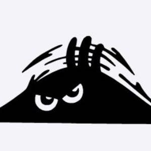 Halloween Decal, sneeky decal,peeking vinyl decal,halloweeen vinyl decal, car decal, laptop decal, funny decals,scary decal, monster decal
