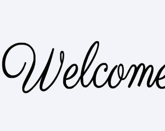 Welcome Vinyl Decal,welcome,homedecor,welcome decal,Door decal,welcome vinyl, welcome sticker, Welcome home front door decal, home decals