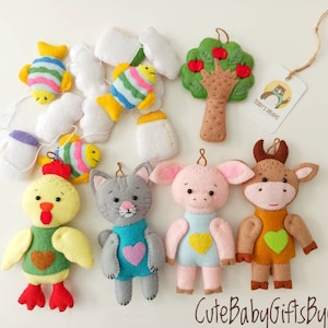 Felt Farm Animal Set: Sensory Play, Baby Mobile Decor