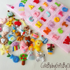 Colorful felt alphabet animals wall hanging: educational montessori toy for nursery and  homeschool