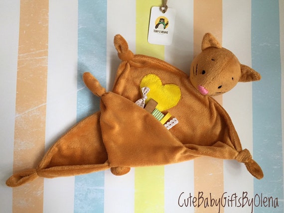 Toy For Newborn Baby Comforter Plush Cat Security Blanket Etsy