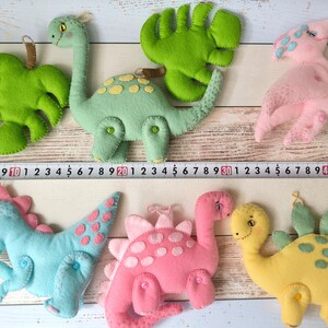 Felt Dinosaur Garland: Handmade Nursery Mobile, Kids Room Decor
