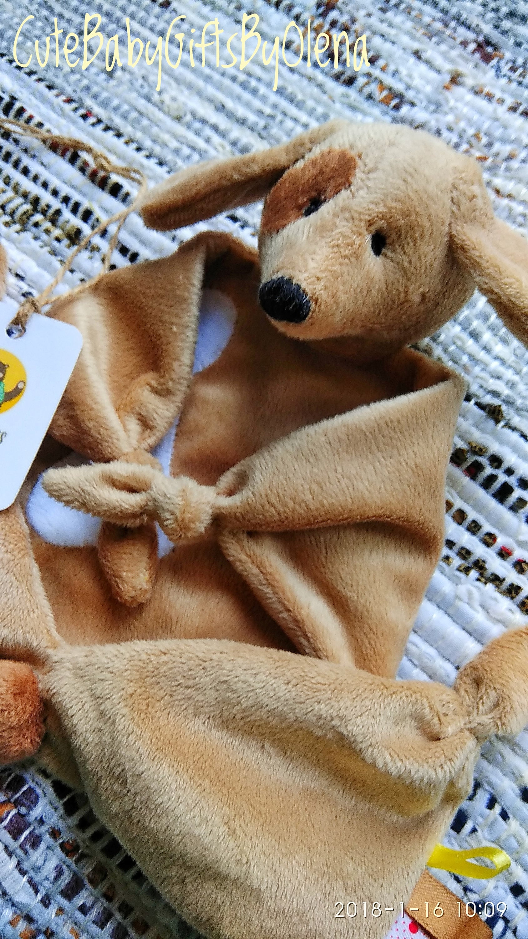 Baby comforter blanket dog plush first toy toy for sleep Etsy