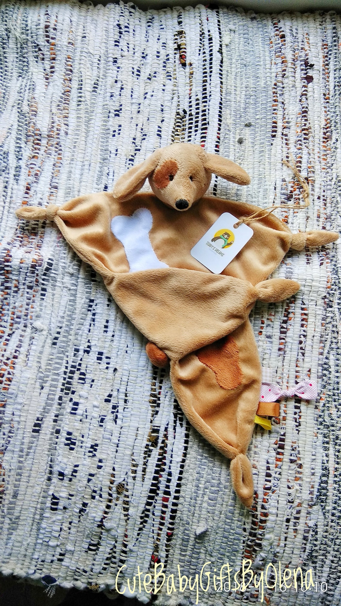 Baby comforter blanket dog plush first toy toy for sleep Etsy