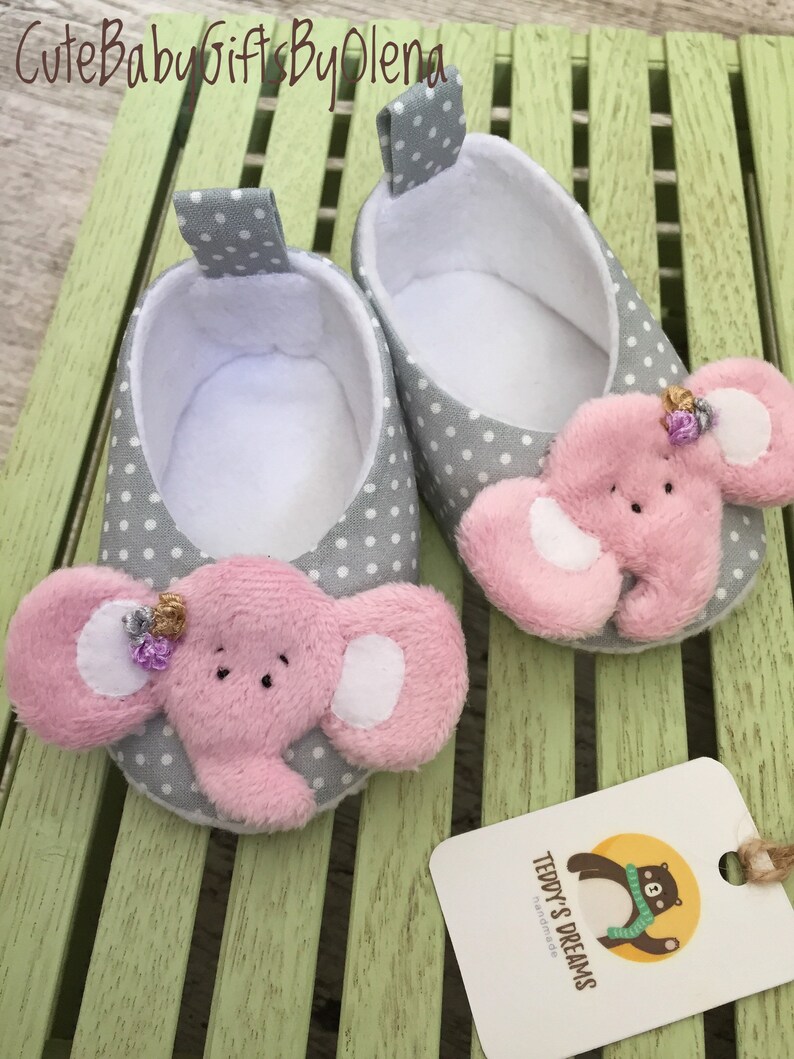 Baby shower shoes pink gray shoes newborn handmadesoft sole Etsy