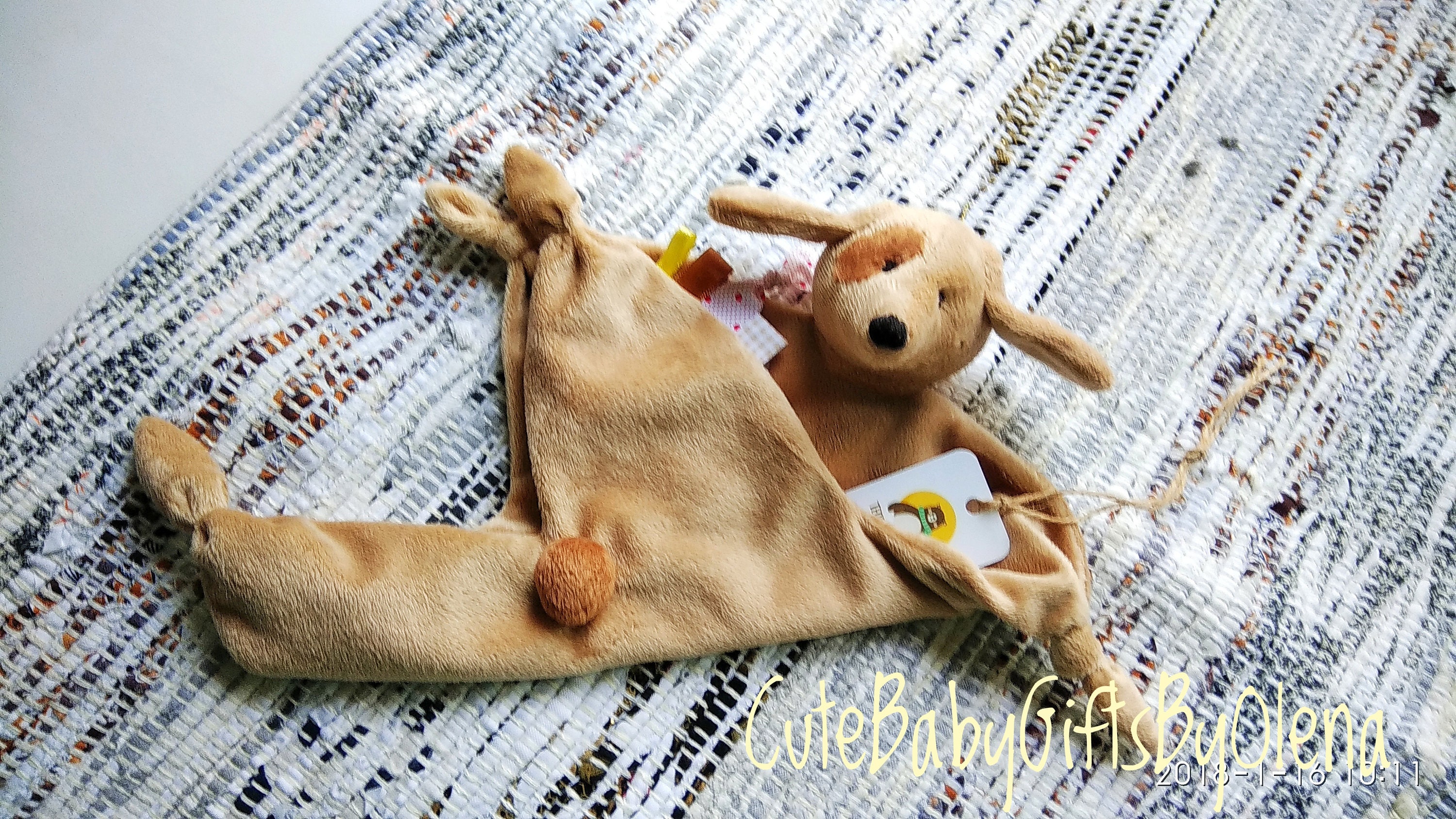Baby comforter blanket dog plush first toy toy for sleep Etsy