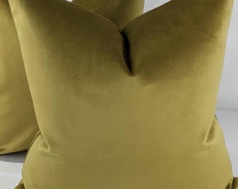 Knitted velvet Plain Cushion Cover Zesty Gold colourway, super soft velvet Accent pillow Cover for sofa bed chair