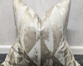 Cream & Gold Cushion Cover Diamond design  For New Home Luxury Designer Handmade Pillow / Cushion Cover (ONLY COVER)