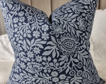 Navy Blue Pillow Cover Classic Modern Cosy Sofa bed Pillow cover, John Lewis Hidcote fabric Handmade cushion cover Classic Floral