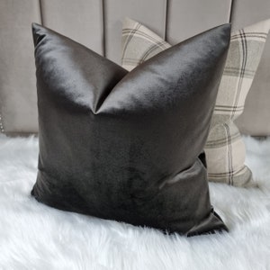 Seal Coloured Velvet Cushion Cover moleskin colourway, soft velvet cushion cover, Dark Chocolate brown velvet