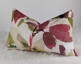 12"x18" Luxury Designer Azzuro / Alexa Floral Orchid Cushion Cover Green / pink John Lewis & Partners Fabric (ONLY COVER)