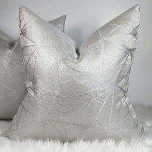 Zodiac Silver Geometric Cushion Cover Modern Home Decor Geometric Cushion Cover for Chair Sofa and Bed pillow cover Designer Handmade.