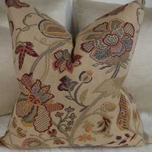 Tapestry Cushion Cover Multi trailing leaf Pillow Case Traditional Tapestry Leaf trail pillow cover Fotheringhay John Lewis Fabric