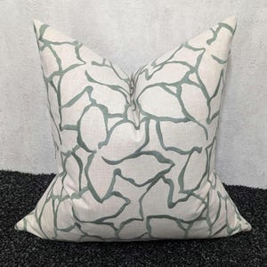 John Lewis & Partners Calathea Fabric Cushion Cover Maple Leaf Embroidered Pillow Throw Cushion cover Country Home. Myrtle Green