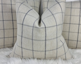 Prestigious Textiles Brodie Fabric Cushion Cover Pebble Beige Highland Collection Traditional Classic Timeless Check Modern Cosy Sofa bed