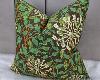 BEN PENTREATH For Morris & CO: Honeysuckle In Autumn Green Brown floral Cushion Cover Pillow Cover Case