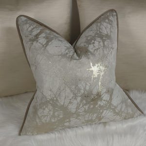 Luxury Piped Cushion Cover Lava Cream & Gold Marble design For New Home Luxury Designer Handmade Pillow / Cushion Cover  (ONLY COVER)